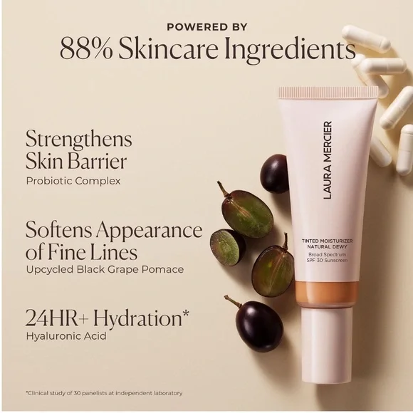 Laura Mercier Natural Dewy Tinted Moisturizer SPF 30 - 3C Fawn - Picture 5 of 12
